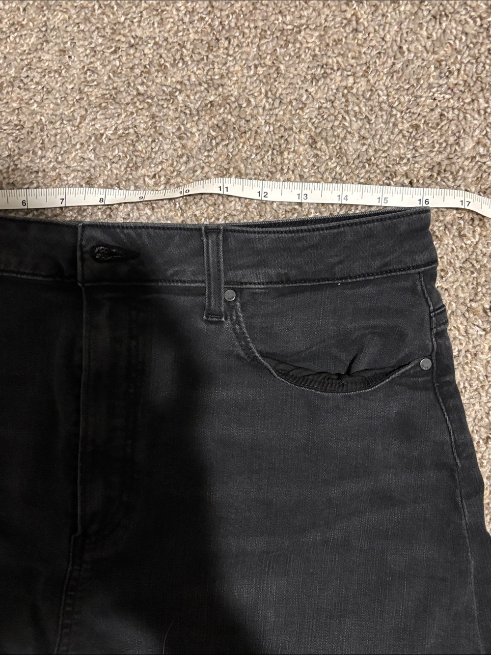 Paige Ultra High-Rise Black Denim Women's Shorts Sz 33 - Picture 6 of 9